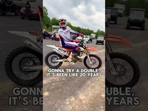 Travis Pastrana casually Double flipping one of the biggest ramps in Freestyle Motocross