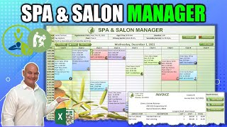 How To Create A Spa & Salon Manager With Drag & Drop Scheduling AND 1-Click Invoicing In Excel screenshot 1