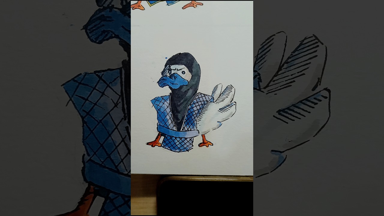 Día 141 | Pato Sub-Zero #dibujo #pato #art #novia #draw #artist #mortalkombat #subzero #videogames