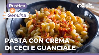 PASTA con CREMA di CECI e GUANCIALE CROCCANTE! 🥓 Un primo piatto veloce, sostanzioso e saporito! 😋