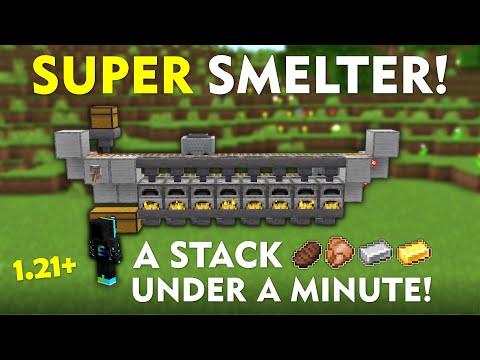 Minecraft 1.21 Easiest SUPER SMELTER Tutorial For Java & Bedrock!