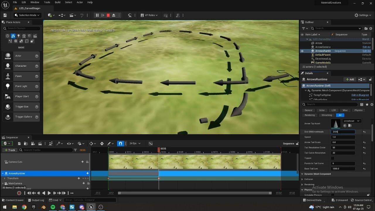 Unreal Engine 5 (Geometry Script) - 3D Arrow animated from spline - YouTube