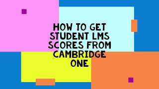 Student LMS Scores