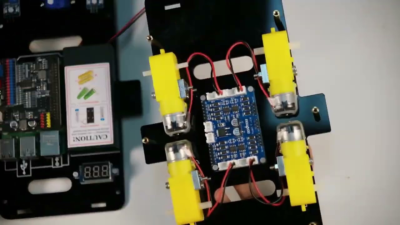 Blue Acrylic Mecanum Wheel Robotic for Raspberry Pi-Lesson 1a Basic Hardware Assembly