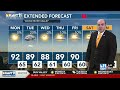 Hot weather continues this week; a few stray t-storm chances