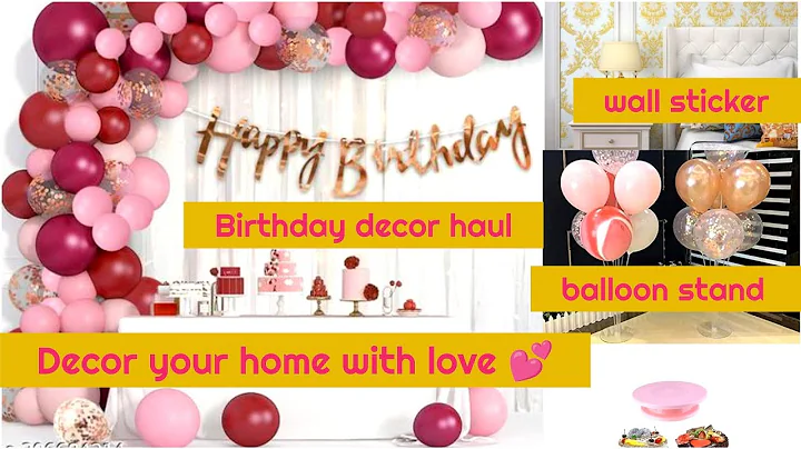 Meesho birthday decor haul🥳🎂/Under Rs250/Unboxing//Birthday decor kit//Decor ideas at home