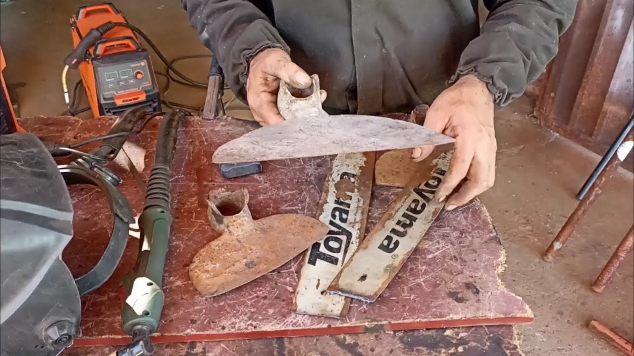Como abrir o sabre ou facão de moto serra pra fazer enxada essa não precisa temperar não