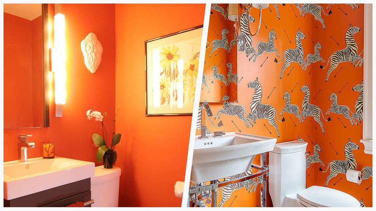 75 Transitional Orange Powder Room Design Ideas You'll Love ♡ YouTube
