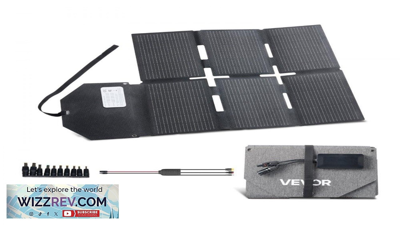 VEVOR 60W Foldable Solar Panel Charger 16BB N Type Monocrystalline Solar Panel 24%
