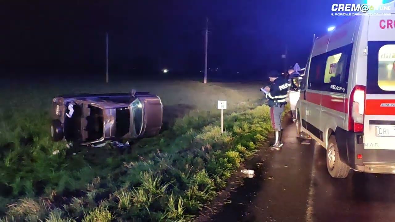 Cremaonline: Schianto nella notte a Pandino, cinque giovani sono rimasti feriti