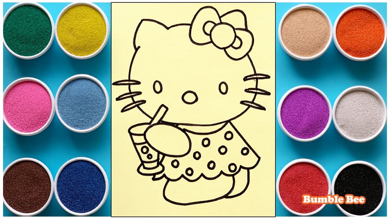 COLORING HELLO KITTY EATS ICE CREAM/TRANH CÁT HELLO... - youtube