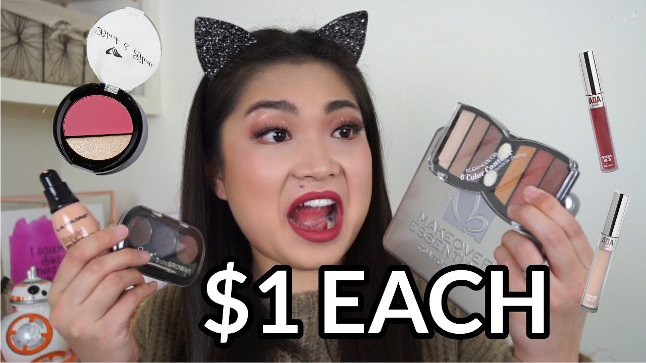 FULL FACE $1 MAKEUP TRY ON | SHOP MISSA | AOA, KLEANCOLOR, SANTEE...