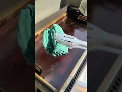 Cleaning the griddle