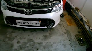 Toyota Camry 55 - ремонт переднего бампера ч 1.