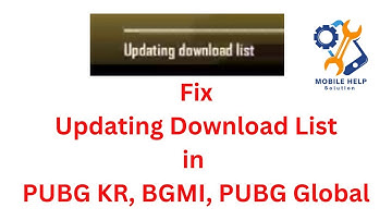 Fix Updating Download List Error in PUBG KR BGMI PUBG GLOBAL | Stuck Updating Download List