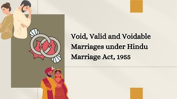 Void, Valid, and Voidable marriages under Hindu Marriage Act,1955