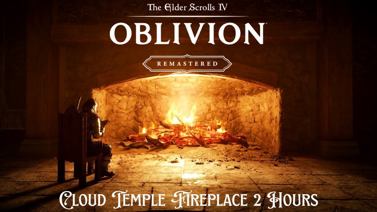 Cozy Oblivion Remastered Ambience – Fireplace | Relaxing 2 Hours Sounds [No Commentary]