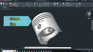 درس رسم مكبس  محرك السيارة بالأتوكاد ثلاثي الابعاد(3D AutoCAD 2023/(PISTON))