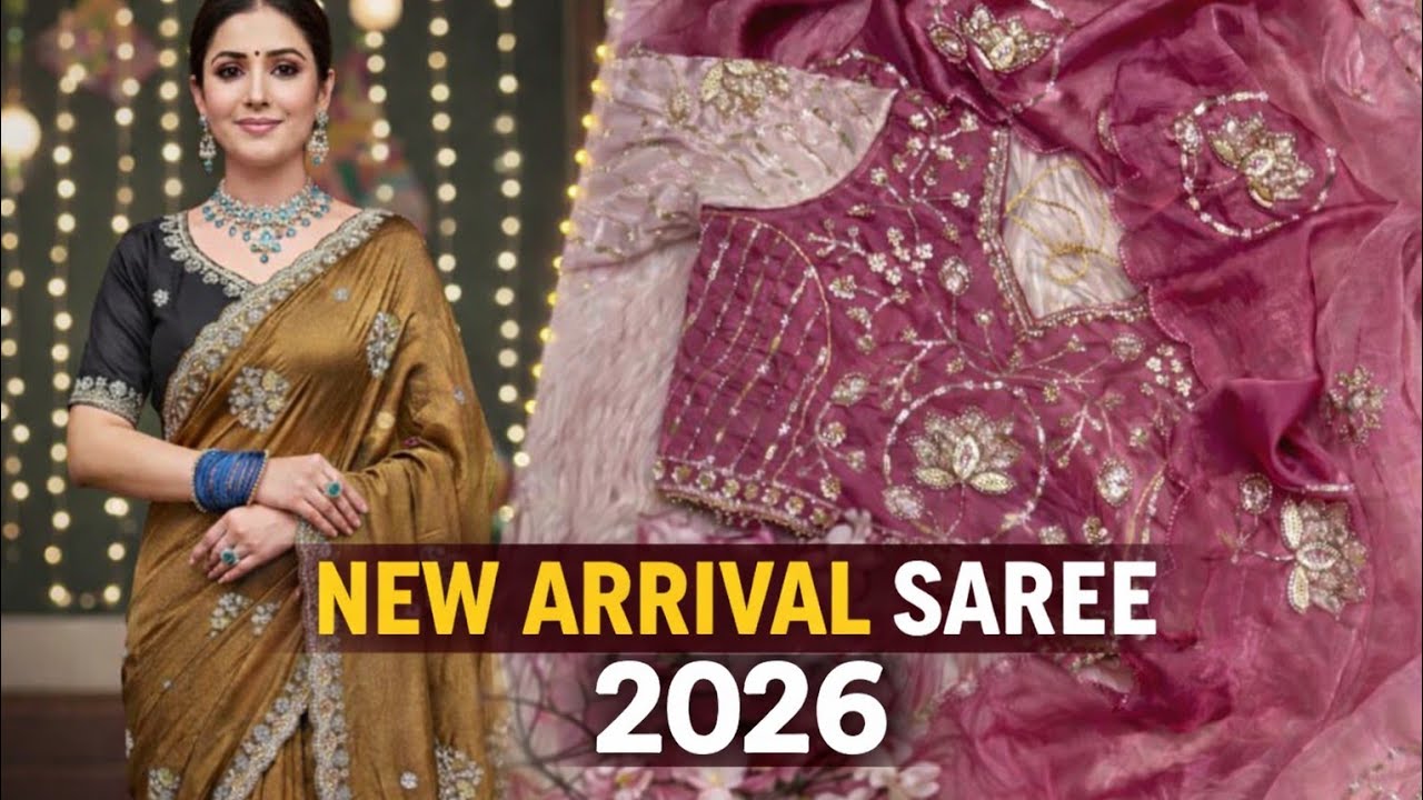 ✨Letest Party wear saree collection || Fandy satin silk saree Design 