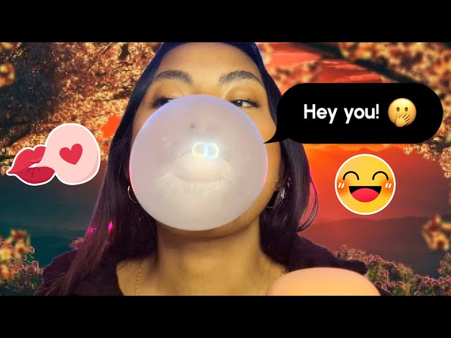 ASMR Bubblegum Blowing Bubbles , I Missed You Guys , Happy New Year !