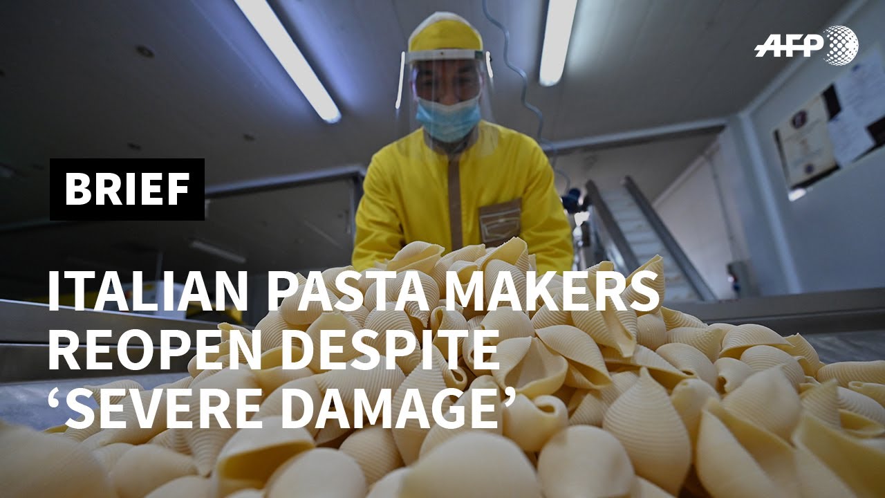 Italian pasta makers reopen despite 'severe' damage AFP YouTube