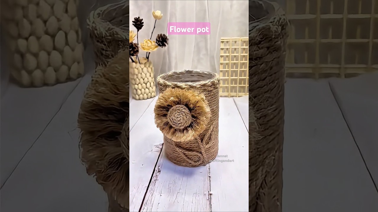 How to make flower pot with Jute 💐⚱️ 