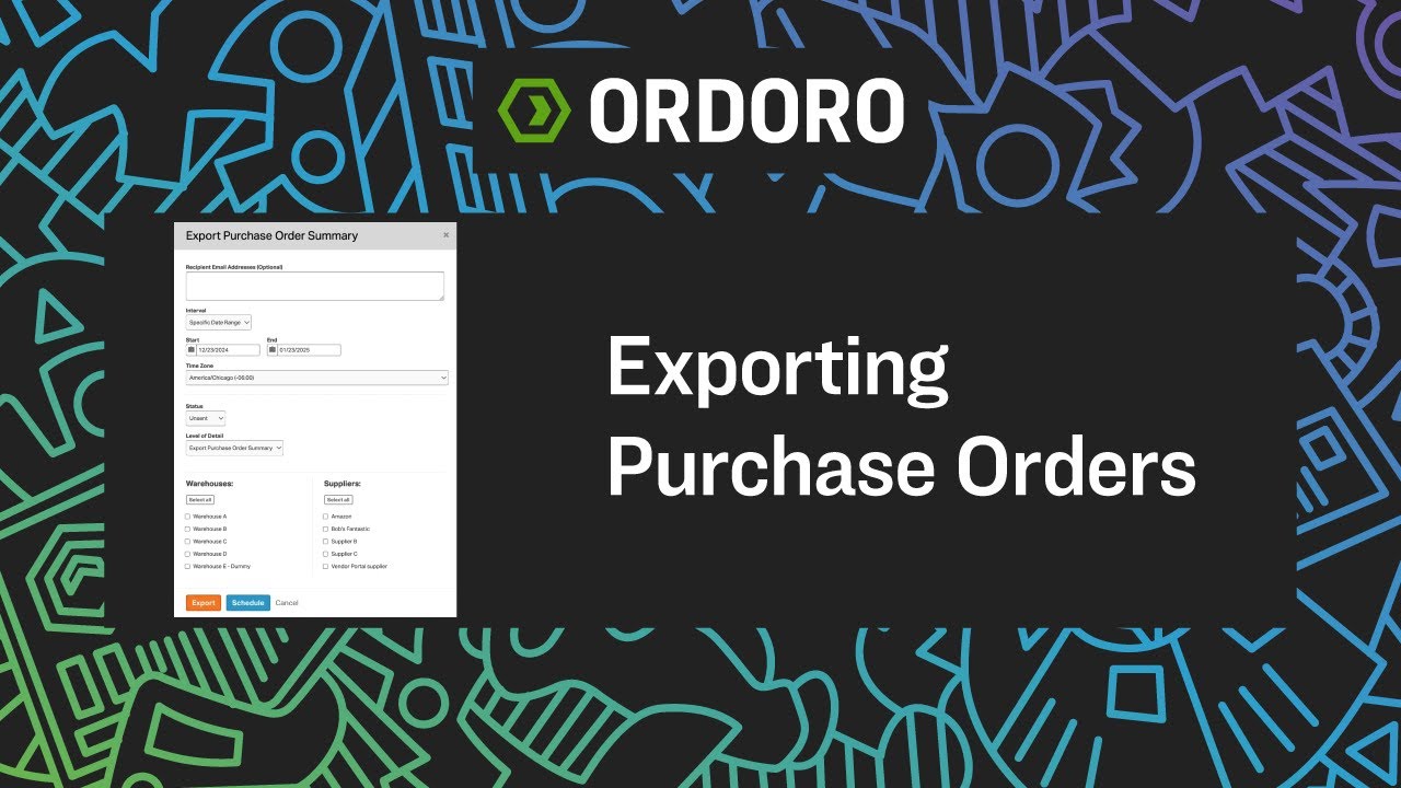 How to Export Purchase Order Data | Ordoro Tutorial