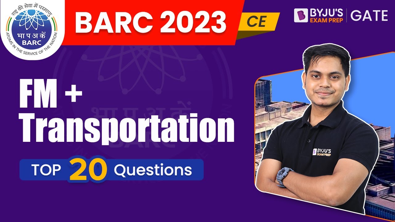 BARC 2023 Exam | Fluid Mechanics & Transportation Engineering MCQs ...