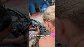 the only one mechanic girl I met in Sri Lanka #woman #powerwomen #srilanka #womenofsrilanka #shorts