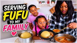 Serving Plantain Fufu And Light Soup To My Family