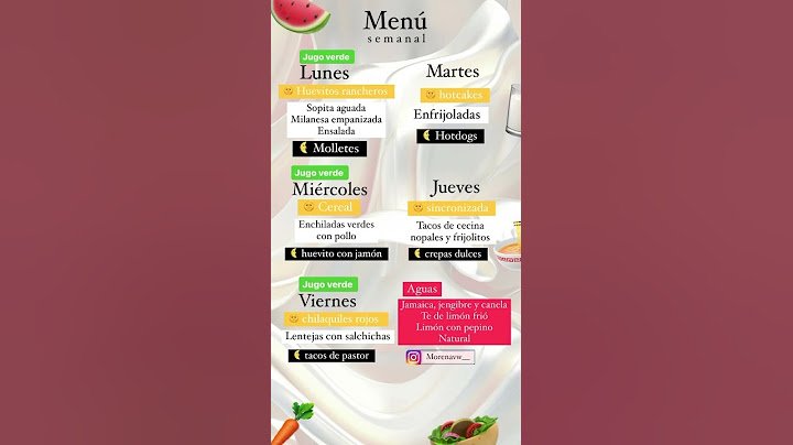 Menú semanal/ comida saludable
