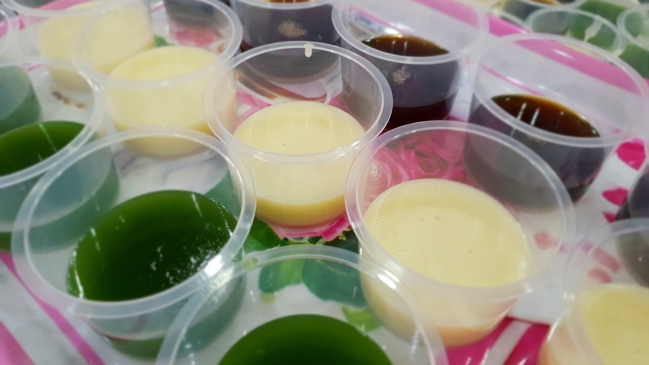 Rau Câu Trung Thu- Cách làm 3 vị nhân rau câu ,Đậu xanh, trà xanh, cà phê