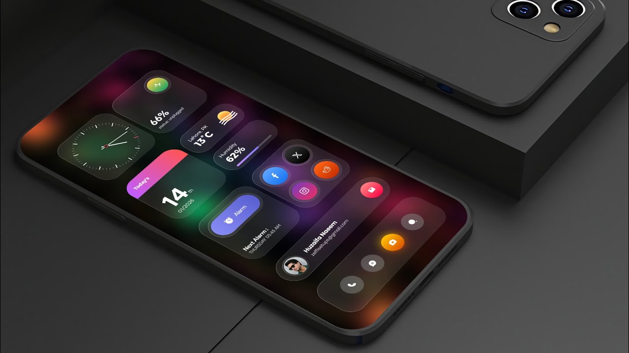 Glass UI Gradient Android Homescreen | iOS-Style Minimal Nova Setup + Giveaway