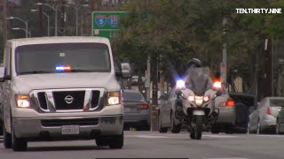 LOS ÁNGELES SHERIFF PROCESSION ESCORT FOR A FALLEN DEPUTY RESPONDING CODE 2