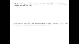 #JayPhysics Acceleration Word Problems Part 2