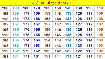 Reverse Counting 200 to 101 I Backward Counting I Ulti Ginti 200 se 101 I