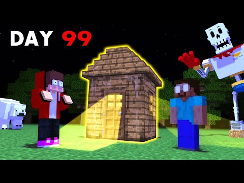 Herobrine and JJ Find CREEPY HOUSE in 99 Nights in The Forest - Minecraft Animation