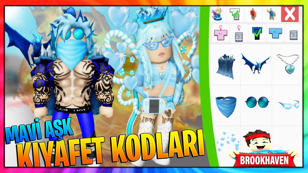 MAVİ AŞK 🤍 TEK RENK KOMBİN CHALLENGE KIYAFET KODLARI 🏡 NiKO ile Roblox