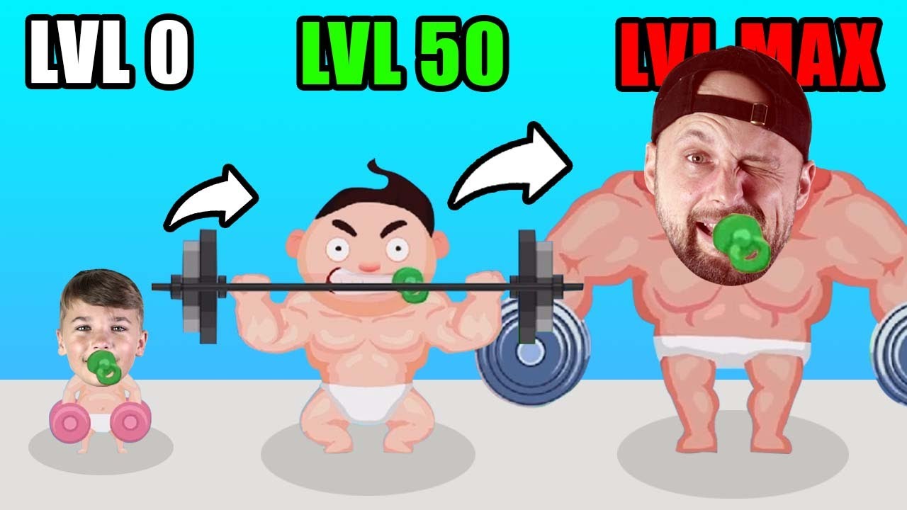 УРОВЕНЬ ОТ НУЛЕВОГО ДО МАКСИМАЛЬНОГО УРОВНЯ в MUSCLE BOY!? (ВСЕ УРОВНИ!)
