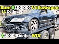 I Bought a Totaled Volkswagen Phaeton W12 at Auction for $1,000! Then a Forklift SMASHED Into It!