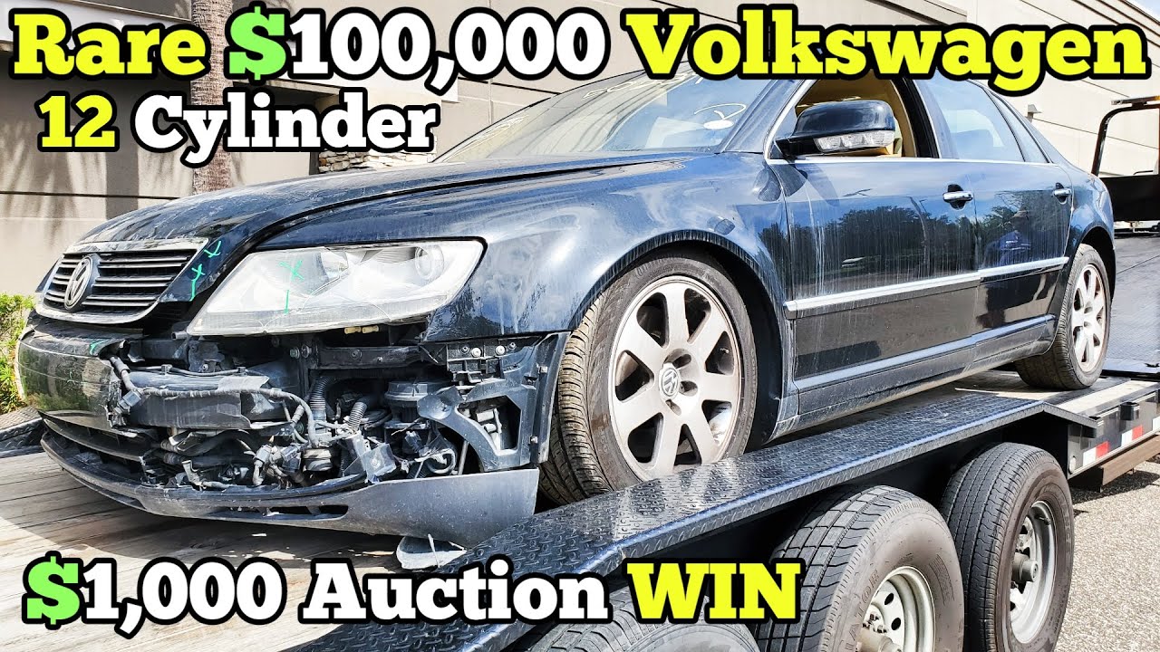 ⁣I Bought a Totaled Volkswagen Phaeton W12 at Auction for $1,000! Then a Forklift SMASHED Into It!