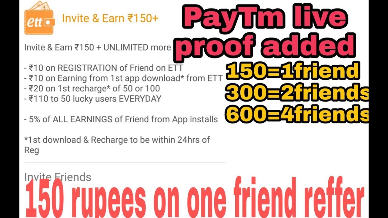 150 rupees 1 friend invite LIVE PAYTM PROOF ADDED genuine app sharingbox