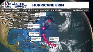 Hurricane Erin continues Cat 5 strength as the eye passes north of the Leeward Islands (2 PM Update)