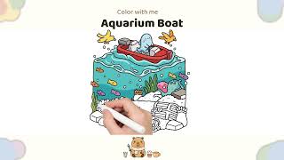 Aquarium Boat 🚤 Cozy Coloring (Relaxing & Satisfying)