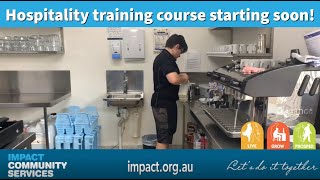 IMPACT Community Services' new Hospitality Training course starting November 16, 2020