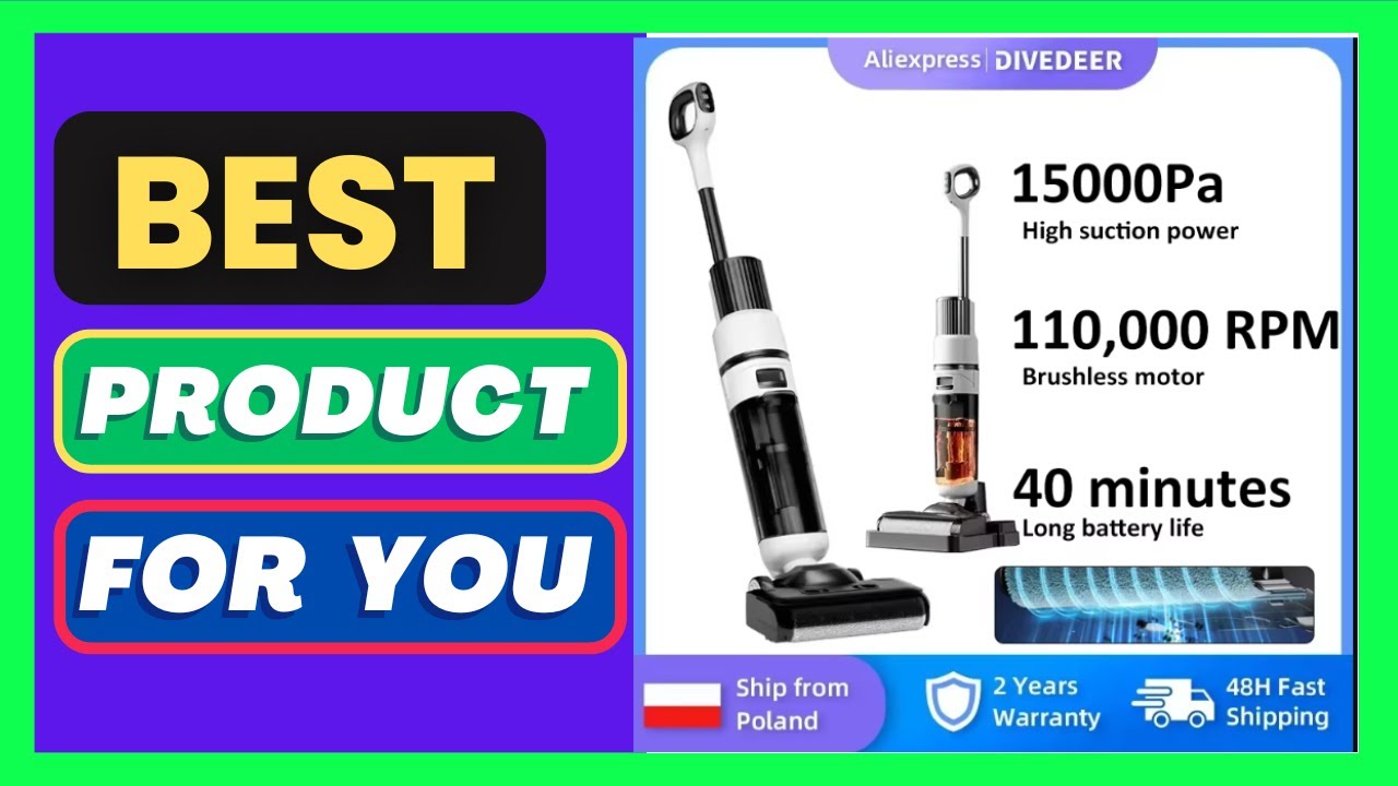 DIVEDEER 15000Pa Wireless Wet Dry Vacuum Cleaner