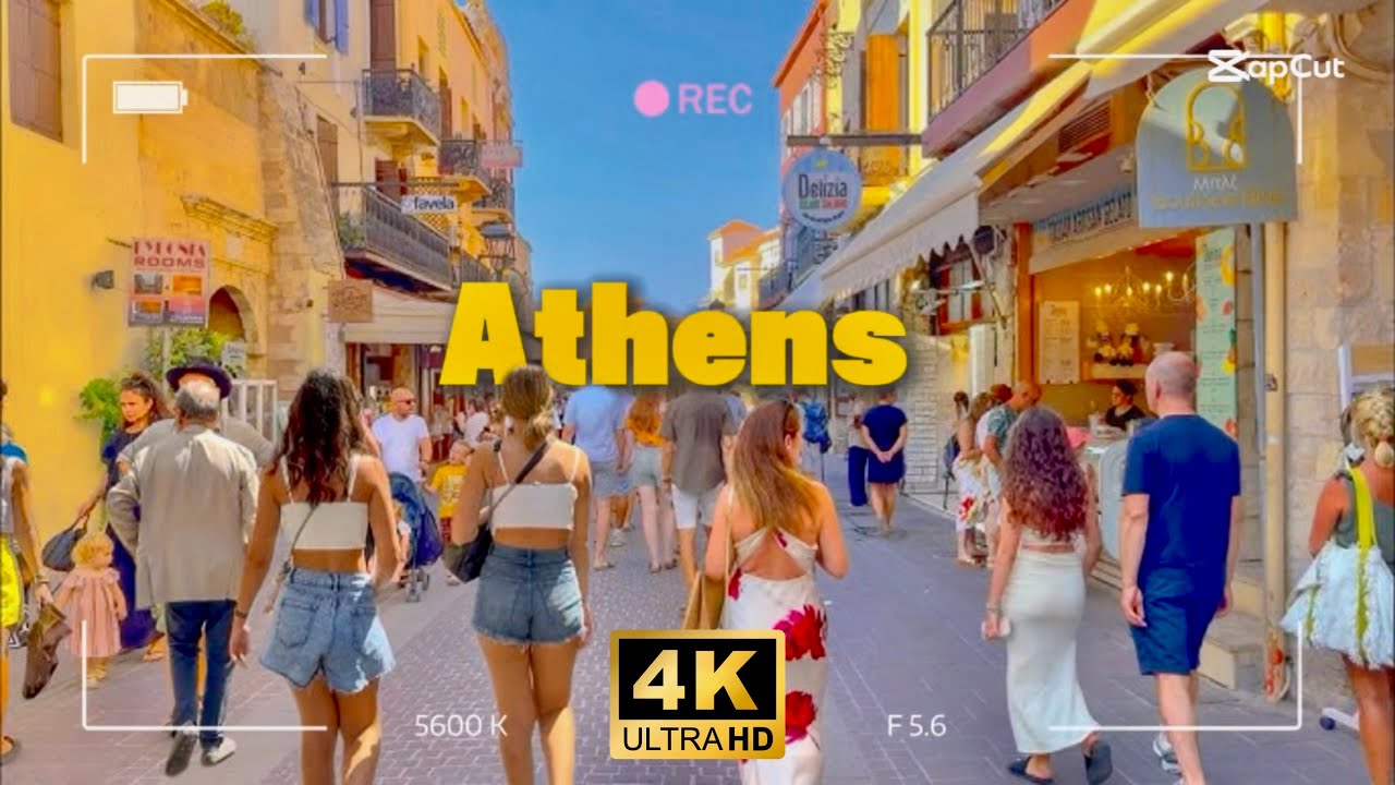 Athens Walking Tour 🇬🇷 | Monastiraki, Plaka, Syntagma, Psiri & Flisvos Marina | 4K UHD