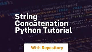 String concatenation python tutorial