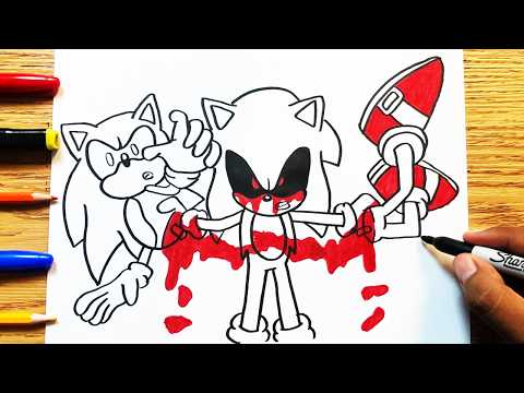 COMO DESENHAR SONIC.EXE VS SONIC
