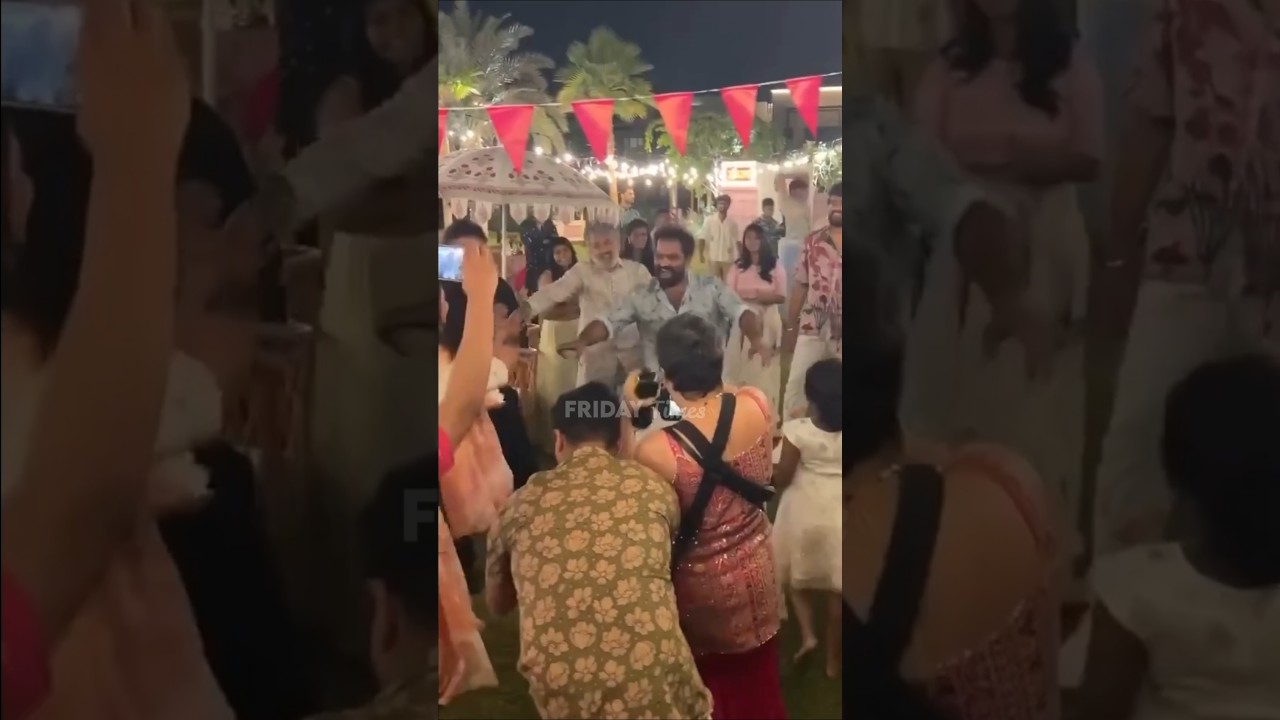 SS Rajamouli Dancing NTR Ayudha pooja Song | MM Keeravani Son PRE wedding Shoot | Jr NTR | Devara